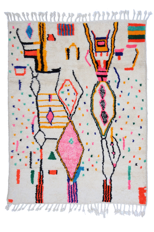 Joyful Collection – Colorful Moroccan Azilal Wool Rug  235 x 173 cm
