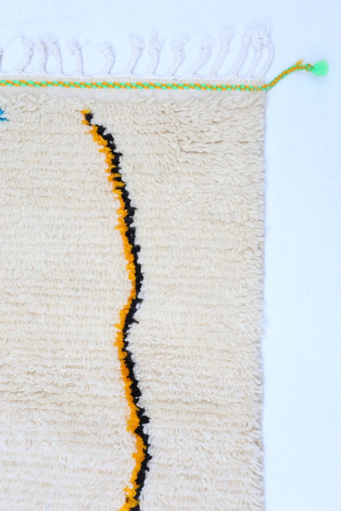 Azilal Joyful Collection – Vertical Rhythm Moroccan Wool Rug 242 x 149cm