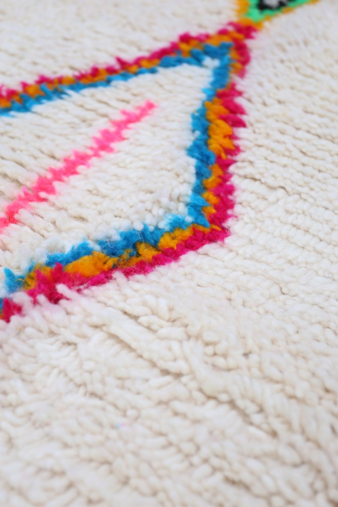 Azilal Joyful Collection – Vertical Rhythm Moroccan Wool Rug 242 x 149cm