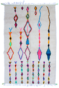 Azilal Joyful Collection – Vertical Rhythm Moroccan Wool Rug 242 x 149cm