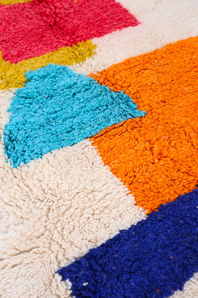 Color Totem – Vibrant Multicolor Moroccan Azilal Wool Rug 254 x 146cm
