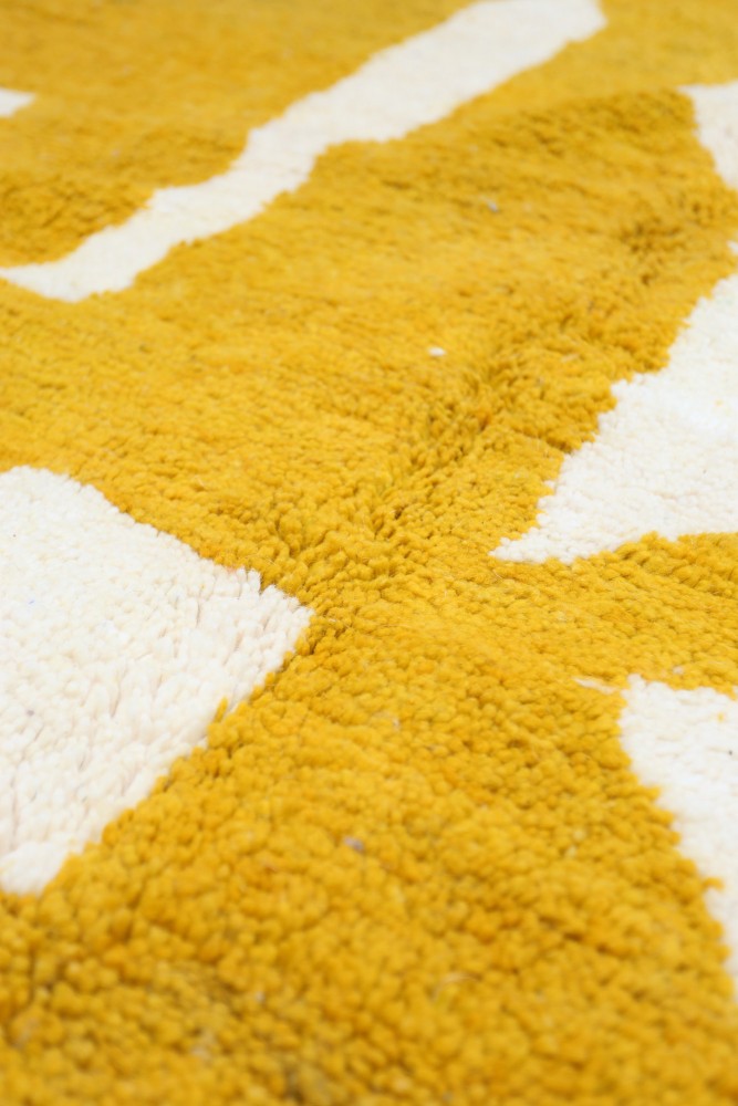 Mustard Geometric Azilal Wool Rug  266 x 149cm