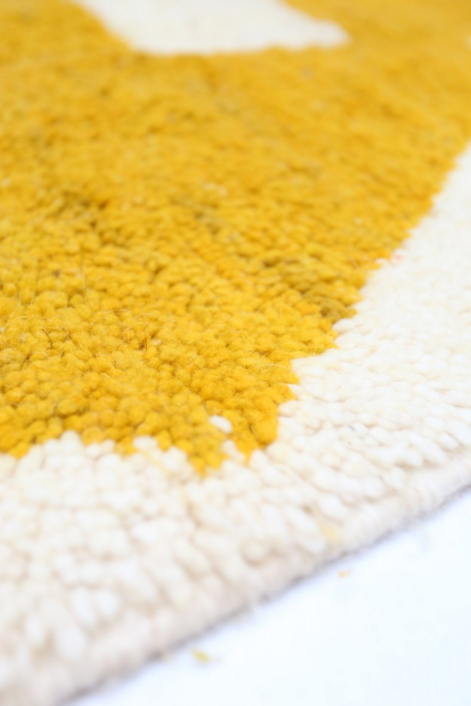 Mustard Geometric Azilal Wool Rug  266 x 149cm