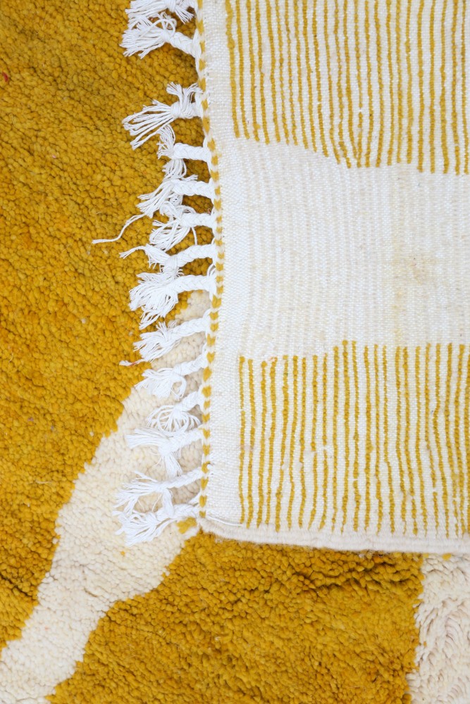 Mustard Geometric Azilal Wool Rug  266 x 149cm