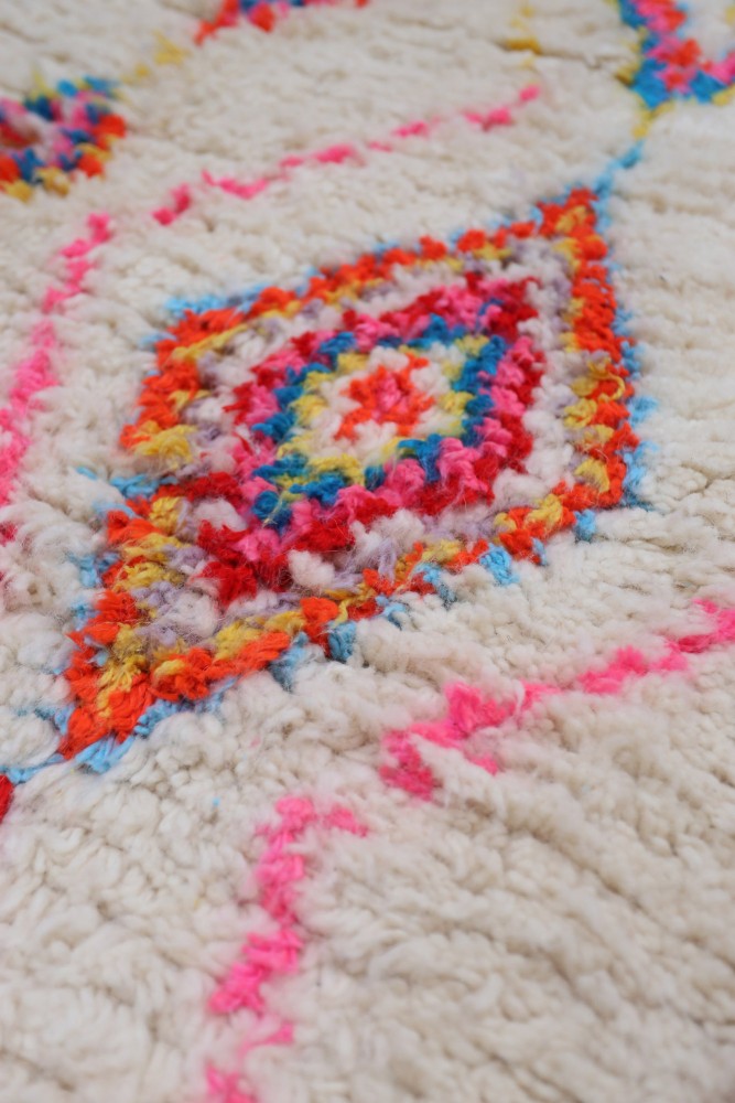 Azilal Joyful Collection – Rainbow Cascade Moroccan Wool Rug 246 x 155cm