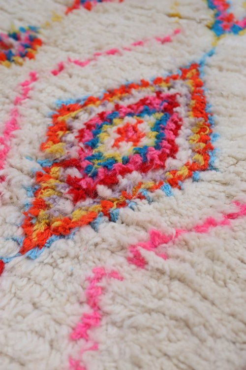 Azilal Joyful Collection – Rainbow Cascade Moroccan Wool Rug 246 x 155cm