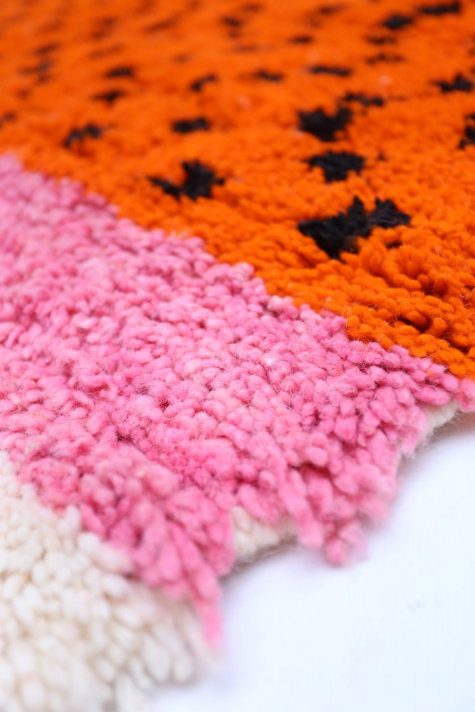 Orange & Pink Abstract Azilal Rug 175 x 127cm