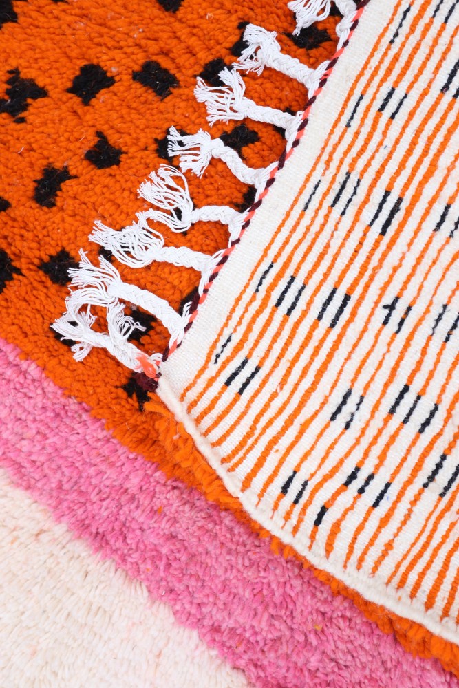 Orange & Pink Abstract Azilal Rug 175 x 127cm