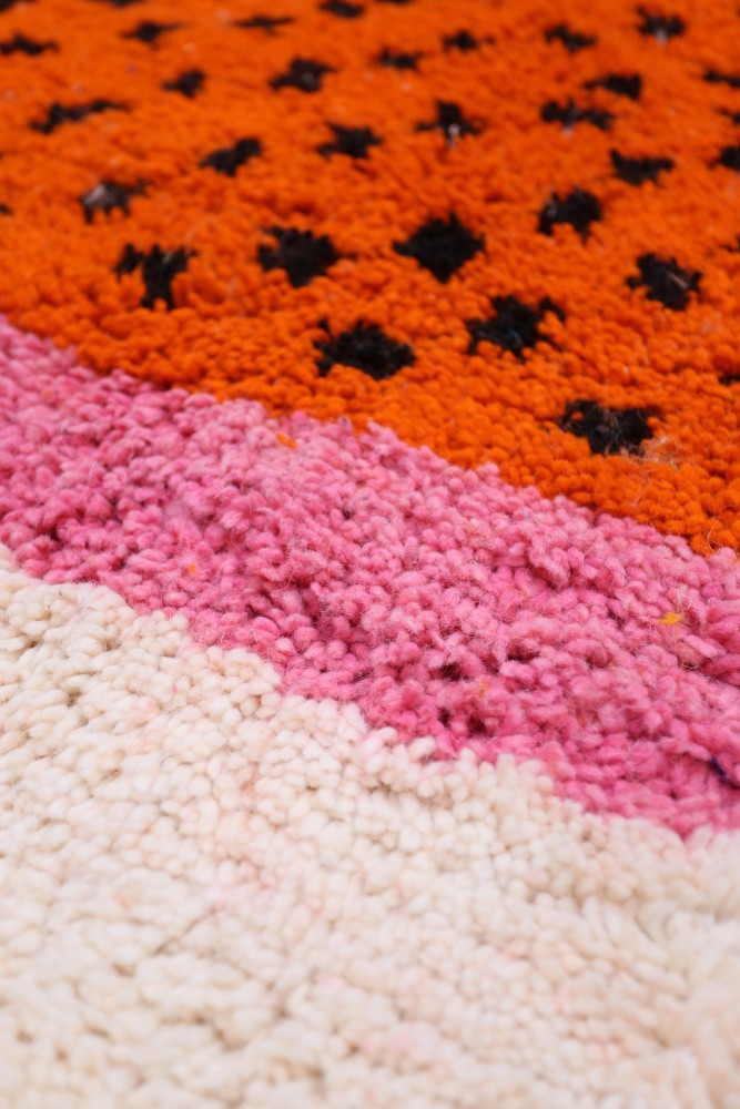Orange & Pink Abstract Azilal Rug 175 x 127cm