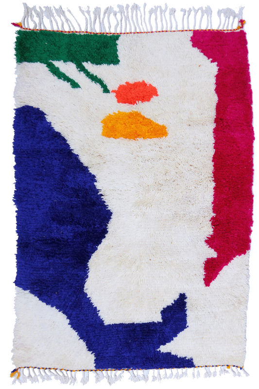 Midnight Bloom Azilal Wool Rug  200 x 131cm