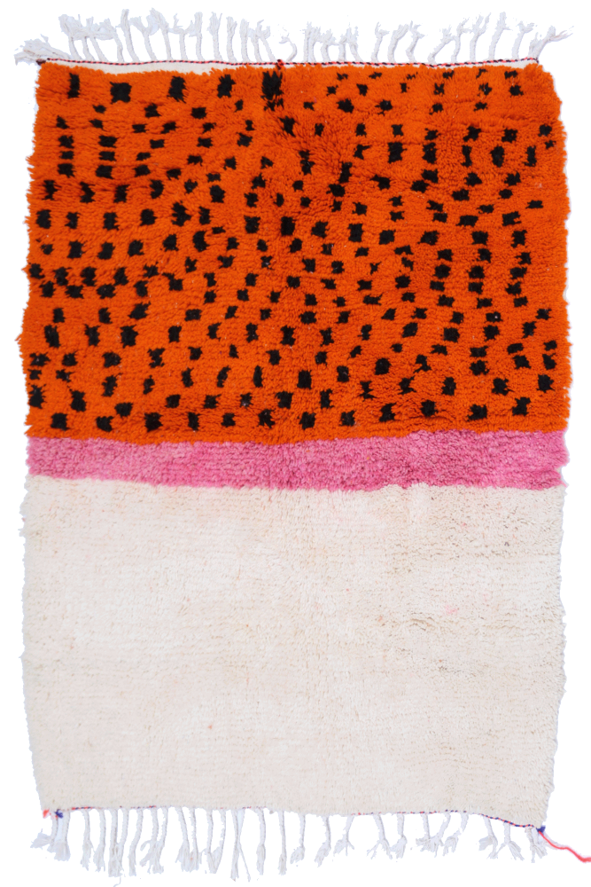 Orange & Pink Abstract Azilal Rug 175 x 127cm
