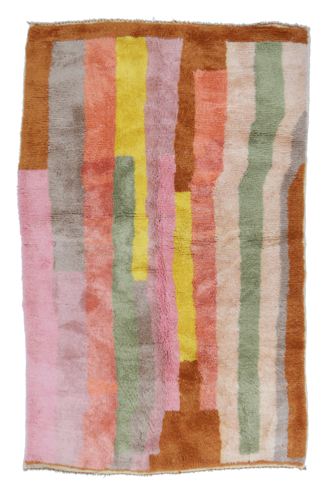 Autumn Vibes Abstract Moroccan Wool Rug 220 x 158 cm