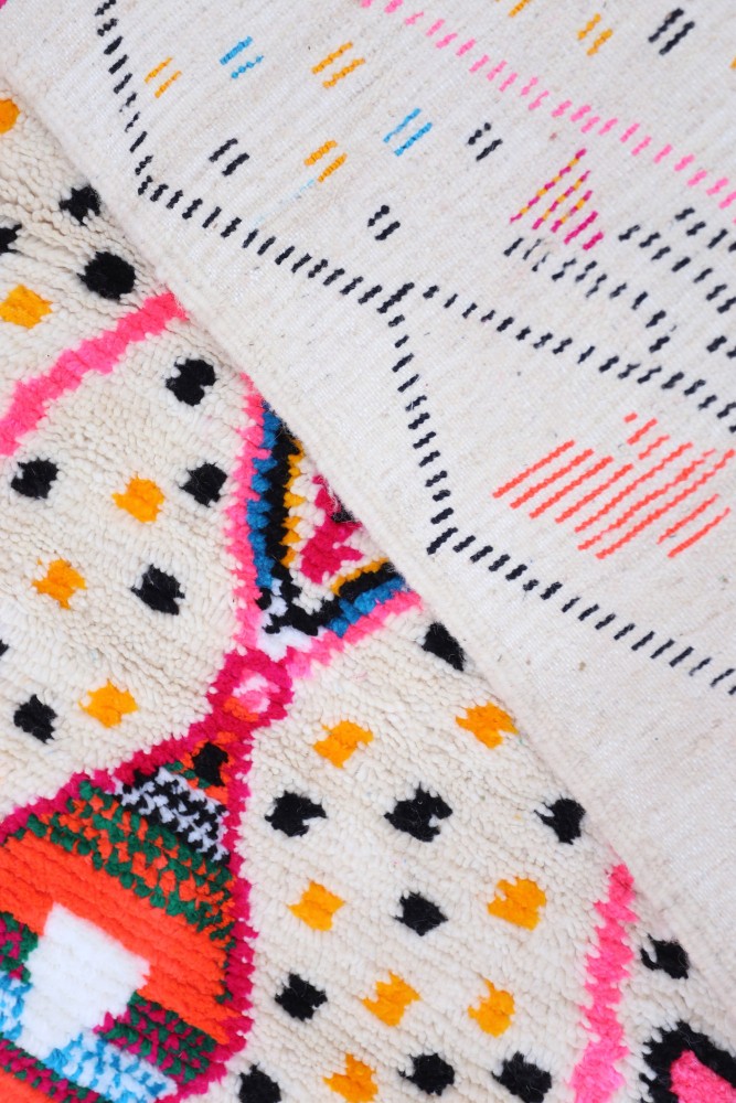 Azilal Joyful Collection – Diamond Burst Moroccan Wool Rug 156 x 97cm