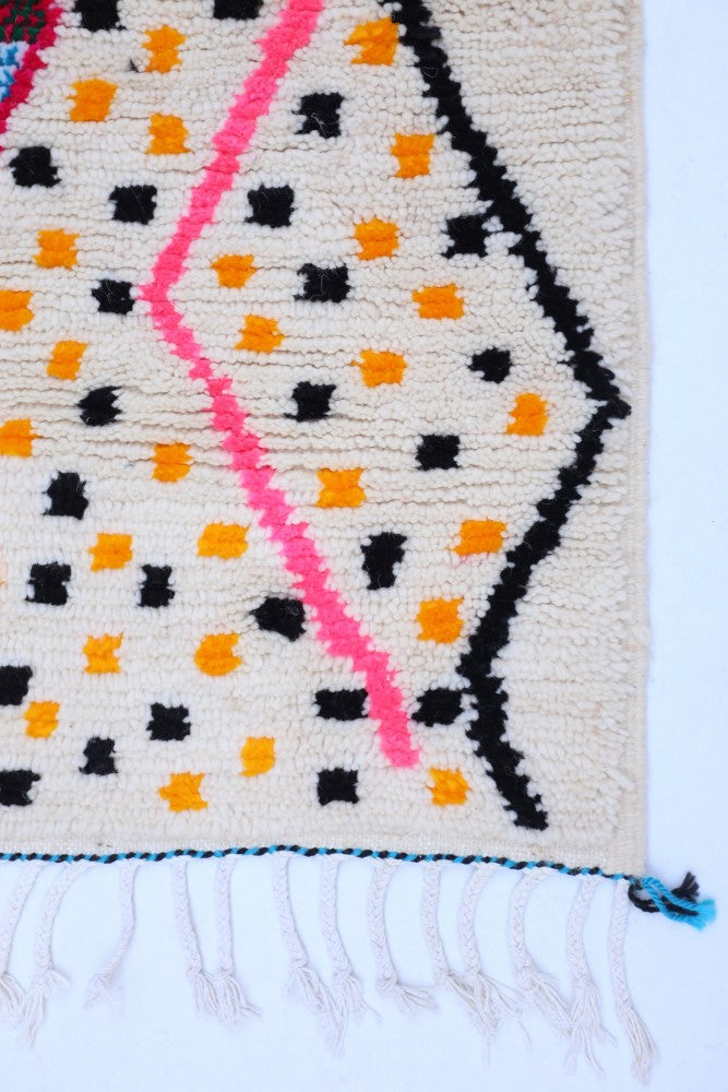 Azilal Joyful Collection – Diamond Burst Moroccan Wool Rug 156 x 97cm