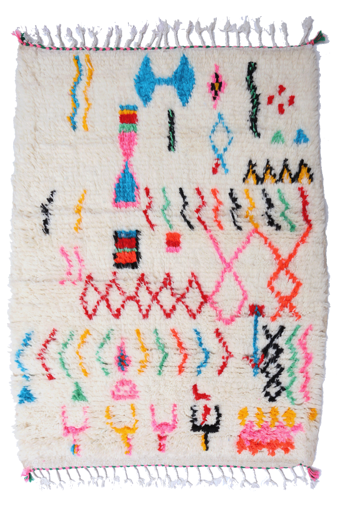 "Joyful Collection" Bohemian Cipher Azilal Wool Rug 153 x 111cm