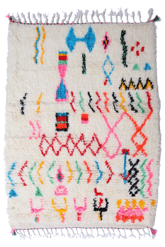 "Joyful Collection" Bohemian Cipher Azilal Wool Rug 153 x 111cm