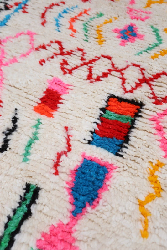 "Joyful Collection"  Mosaic Cipher Azilal Wool Rug 153 x 100 cm