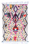 Azilal Joyful Collection – Diamond Burst Moroccan Wool Rug 156 x 97cm