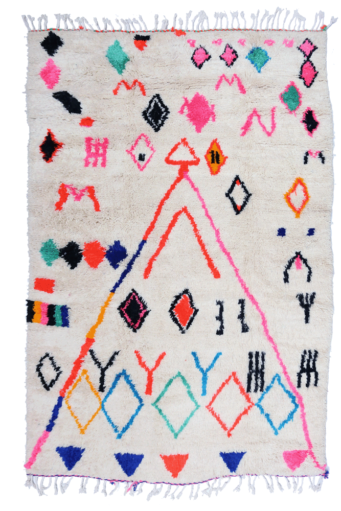 Joyful Collection: Vivid Diamond Azilal Wool Rug 297x190cm