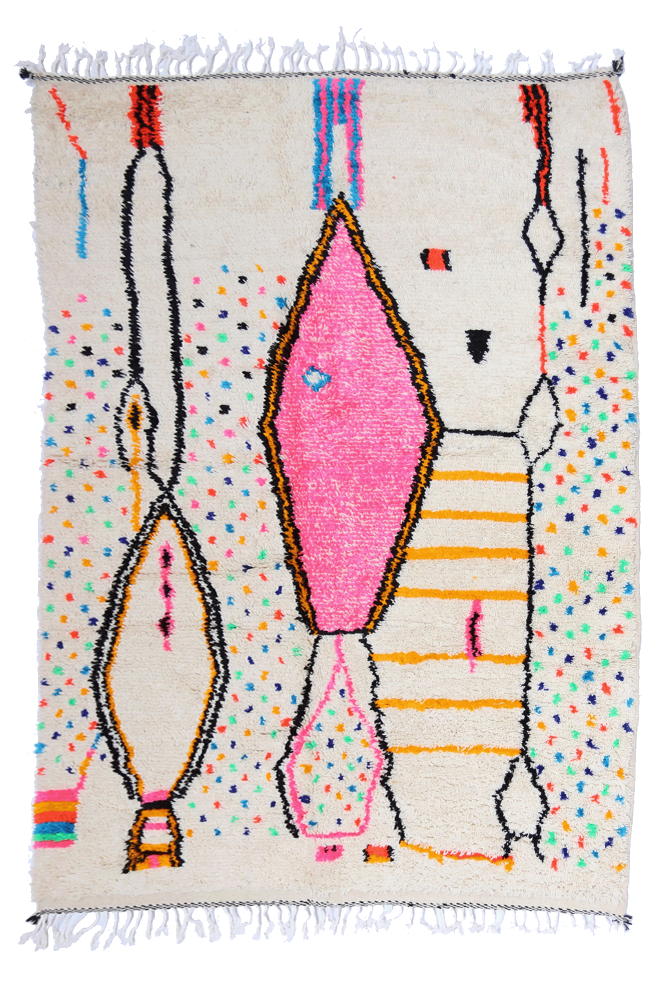 Azilal Joyful Collection – Candy Bloom Moroccan Wool Rug 294 x 188cm