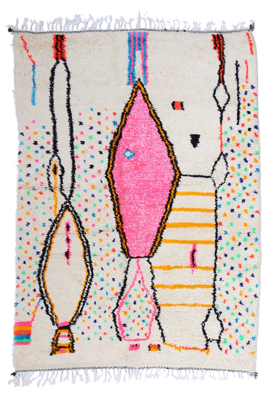 Azilal Joyful Collection – Candy Bloom Moroccan Wool Rug 294 x 188cm