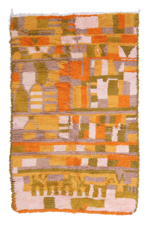 A Colorful Moroccan Wool Rug Full of Character 240-162 cm