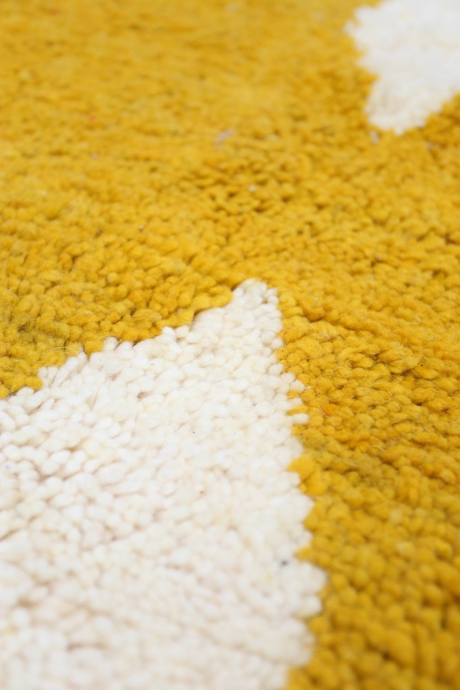 Mustard Geometric Azilal Wool Rug  266 x 149cm