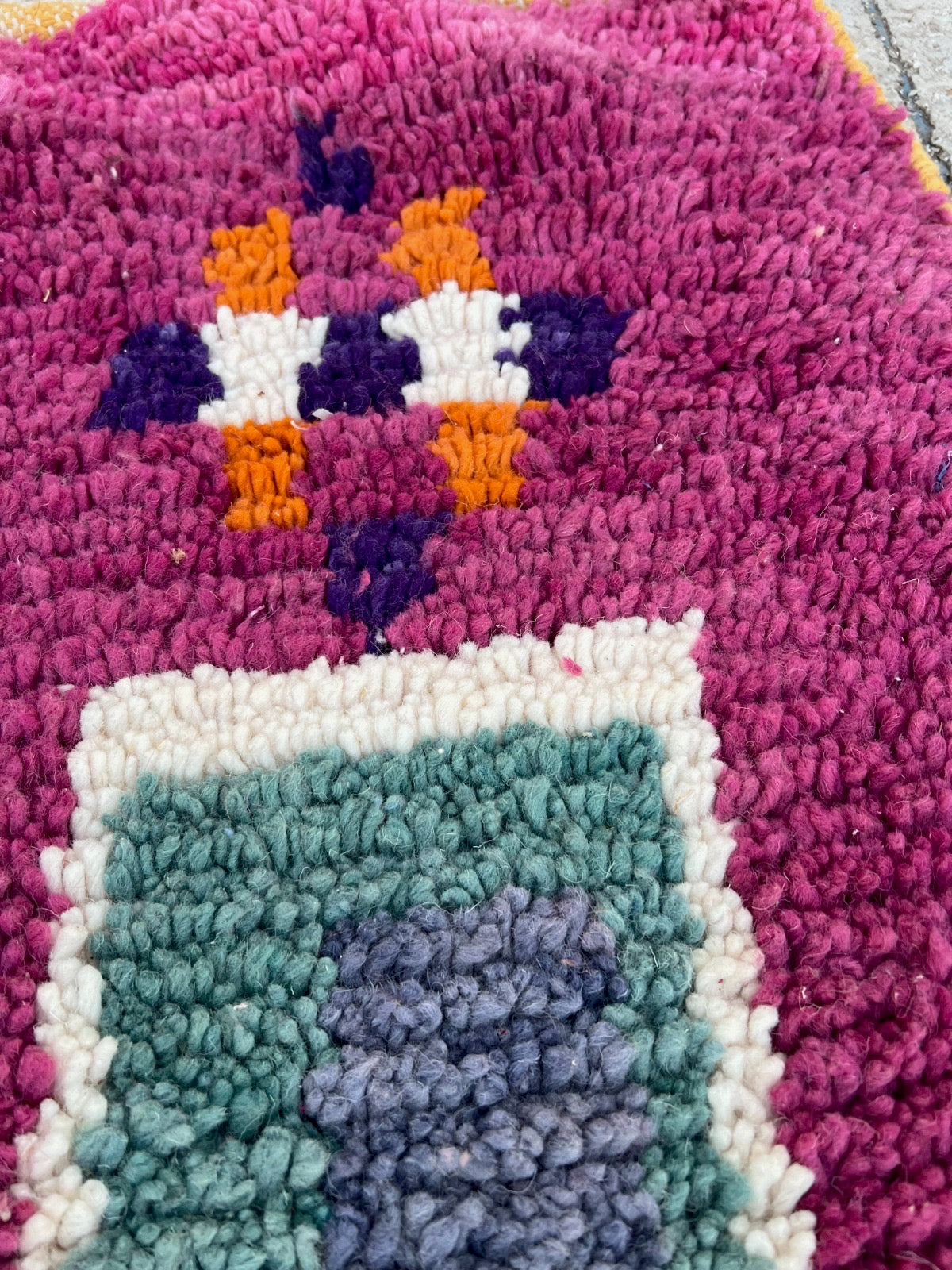 Mauve Authentic Boujad Moroccan Wool Rug 250x150