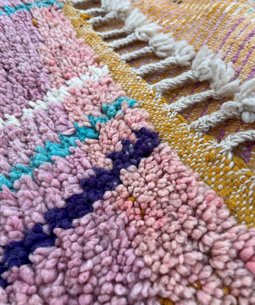 Mauve Authentic Boujad Moroccan Wool Rug 250x150