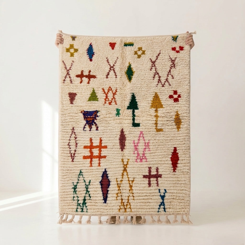Vibrant Chevron Azilal Berber Rug 150 x 100 cm