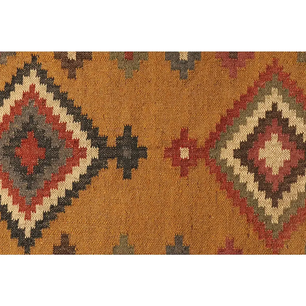 Kilim Ottoman Wool and Jute Ankara Pattern
