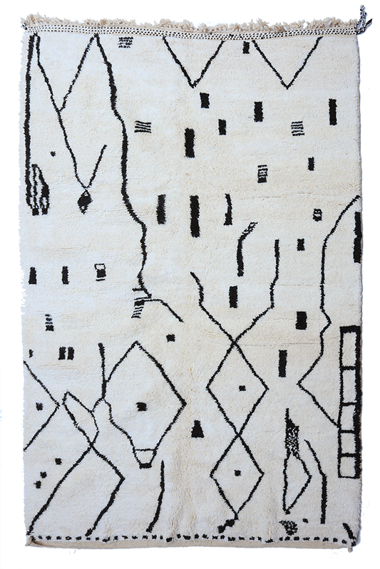 Ink Blot Rhythm – Custom-Made Beni Ourain Wool Rug
