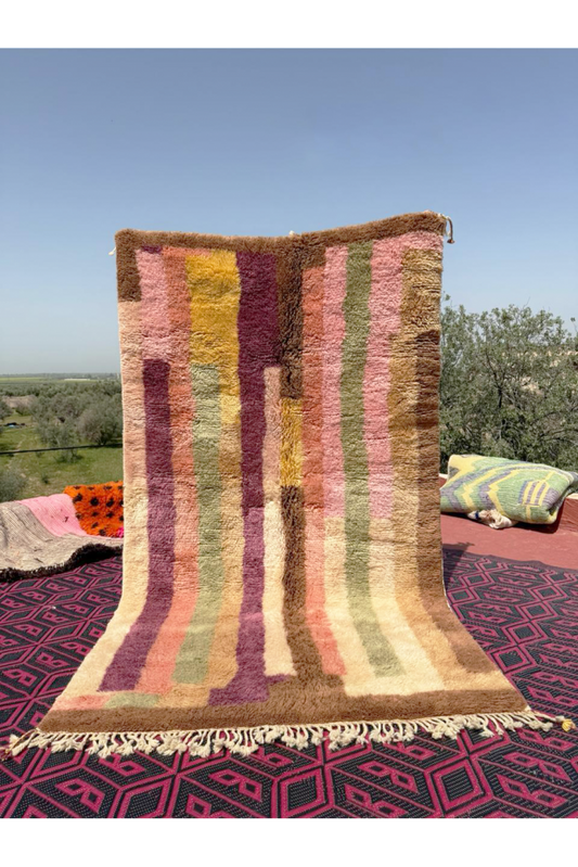 Pastel Rainbow Azilal Berber Rug 255 x 150cm