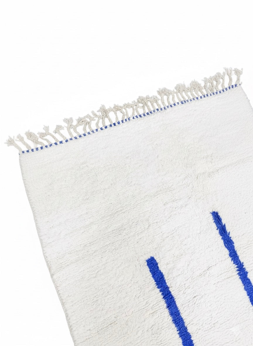 The Minimalist Cipher Beni Ourain Abstract Rug– Custom Made Beni Ourain Wool Rug