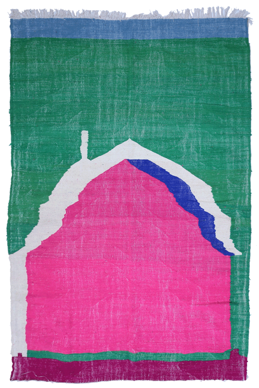 Neon Peak & Emerald Valley Wool Kilim 305 x 200 cm