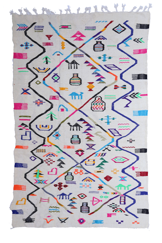 Handwoven High Atlas Kilim Rug – 243 x 141 cm