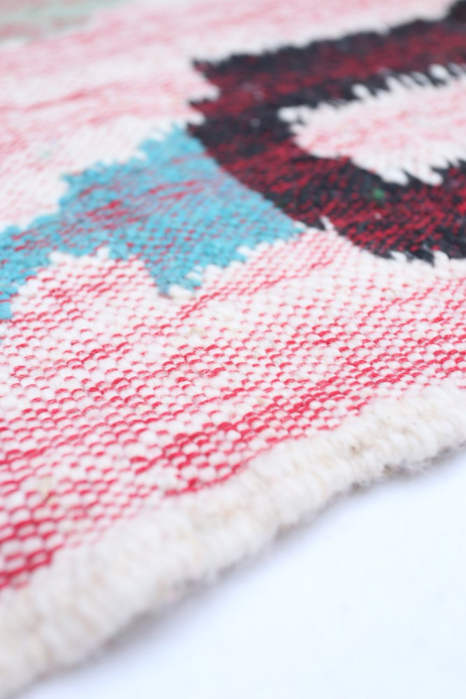 Crimson Pulse Abstract Wool Kilim 227 x 158cm