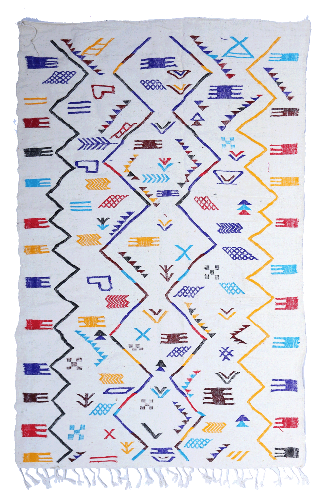 Electric Zig-Zag & Tribal Pixel Wool Kilim 246 X 158cm