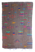 Handwoven Brown Wool Kilim Rug – 254 x 137 cm