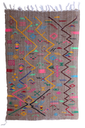 Handwoven Brown Wool Kilim Rug – 225 x 143 cm